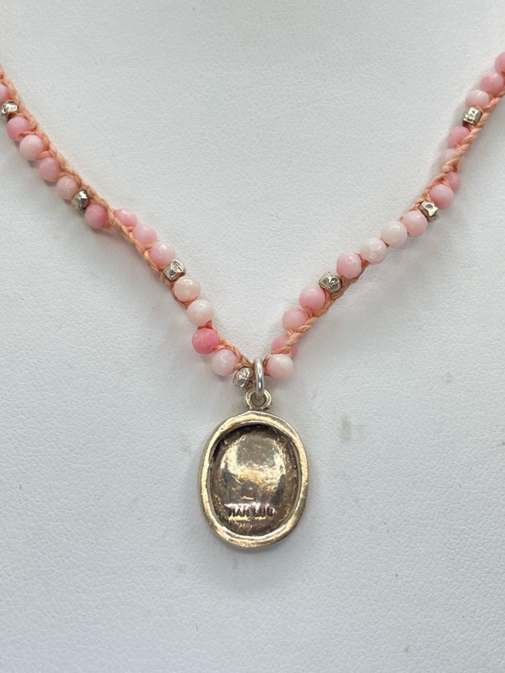 Chan Luu Pink Opal Beaded Necklace 925 Silver Dainty Boho Cord Minimalist - Picture 7 of 12